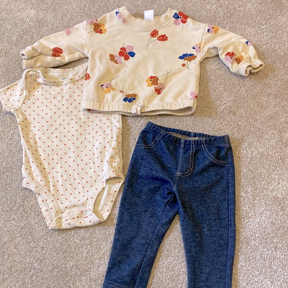 Matching 3 piece floral outfit set